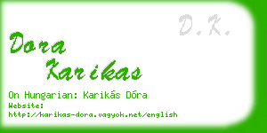 dora karikas business card