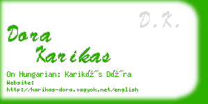 dora karikas business card